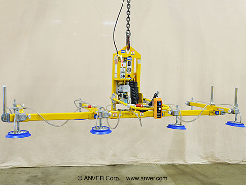 ANVER Eight Pad Electric Powered Vacuum Lifter with powered Tilt